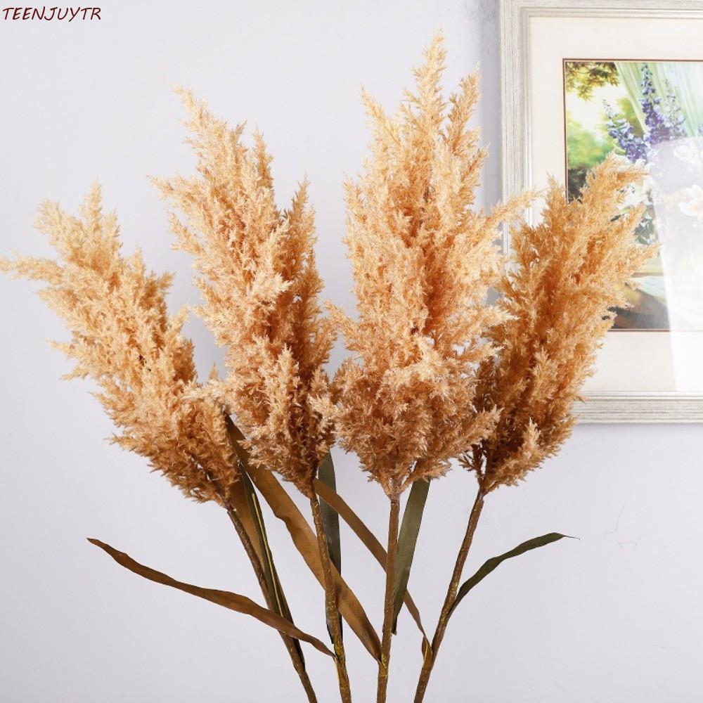 TEENJUYTR ประดิษฐ์ Reed Dog Sage, ที่สมจริงพลาสติกประดิษฐ์แห้ง Reed, Nordic Handmade บ้านในชนบทสไตล์