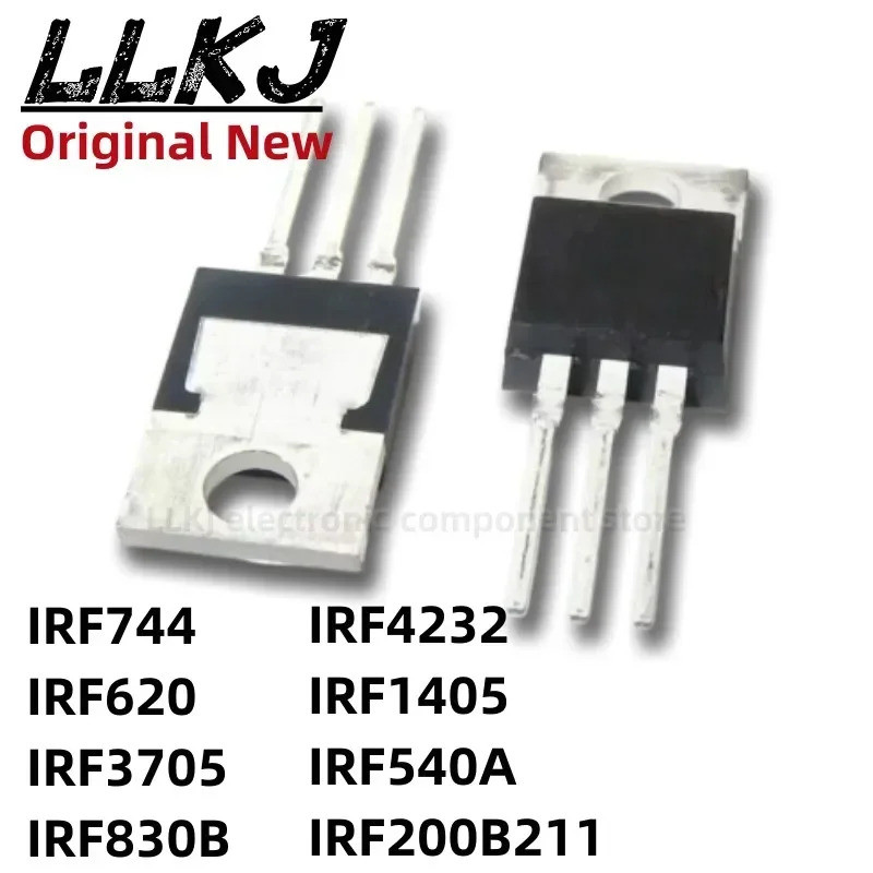 5pcs IRF744 IRF620 IRF3705 IRF830B IRF4232 IRF1405 IRF540A IRF200B211 TO-220 Field Effect ทรานซิสเตอ
