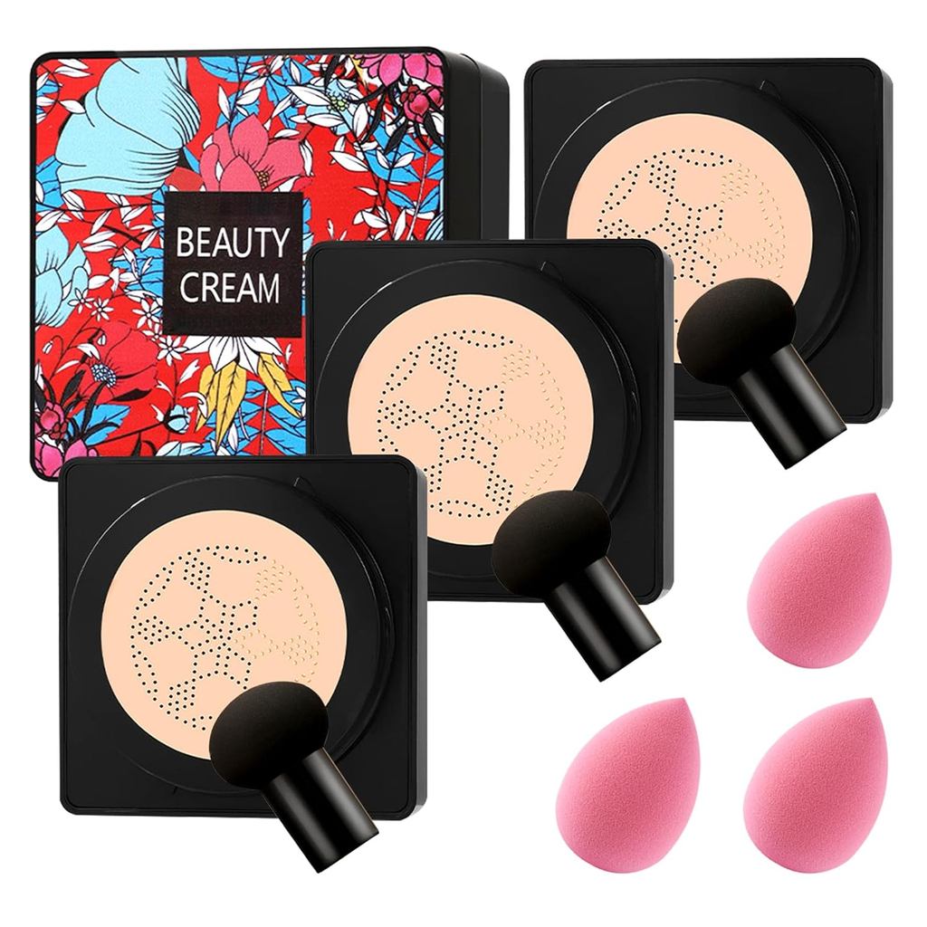 3PCS Mushroom Head Air Cushion CC Cream Foundation,Moisturizing BB Cream Foundation แต่งหน้า,กันน้ํา