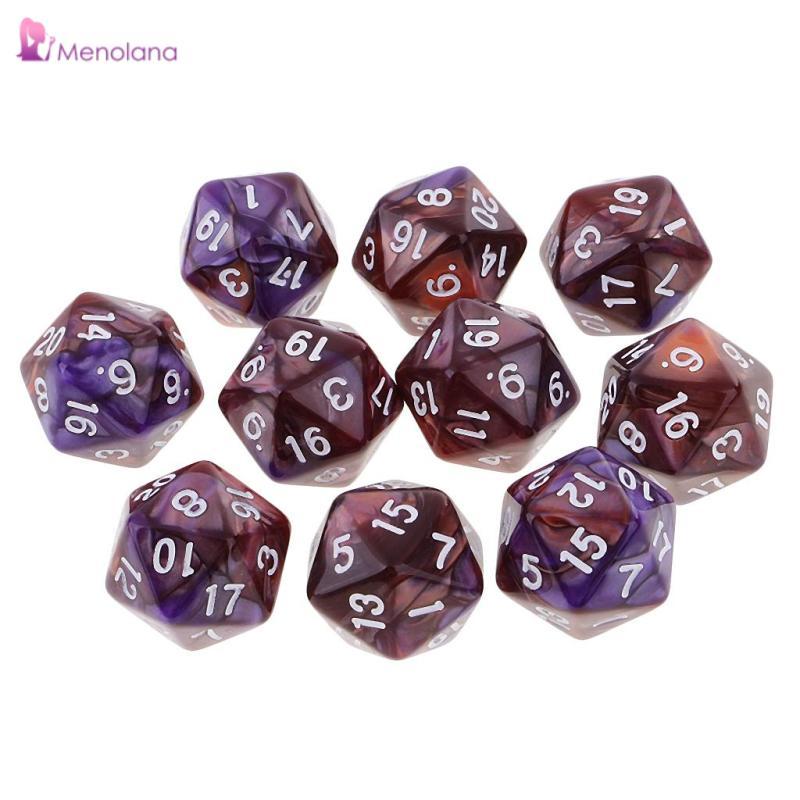 [Menolana] 10x Dice D20 Polyhedral Dices Roleplay ของเล่นสนุก Gambling ของขวัญ Props ใหม่