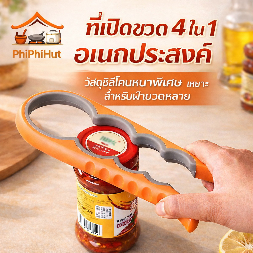 【ใช้ง่าย เปิดขวดได้ทันที】 PPH ที่เปิดขวด 4 ใน 1 อเนกประสงค์ ที่เปิดขวด ที่เปิดขวดพกพา