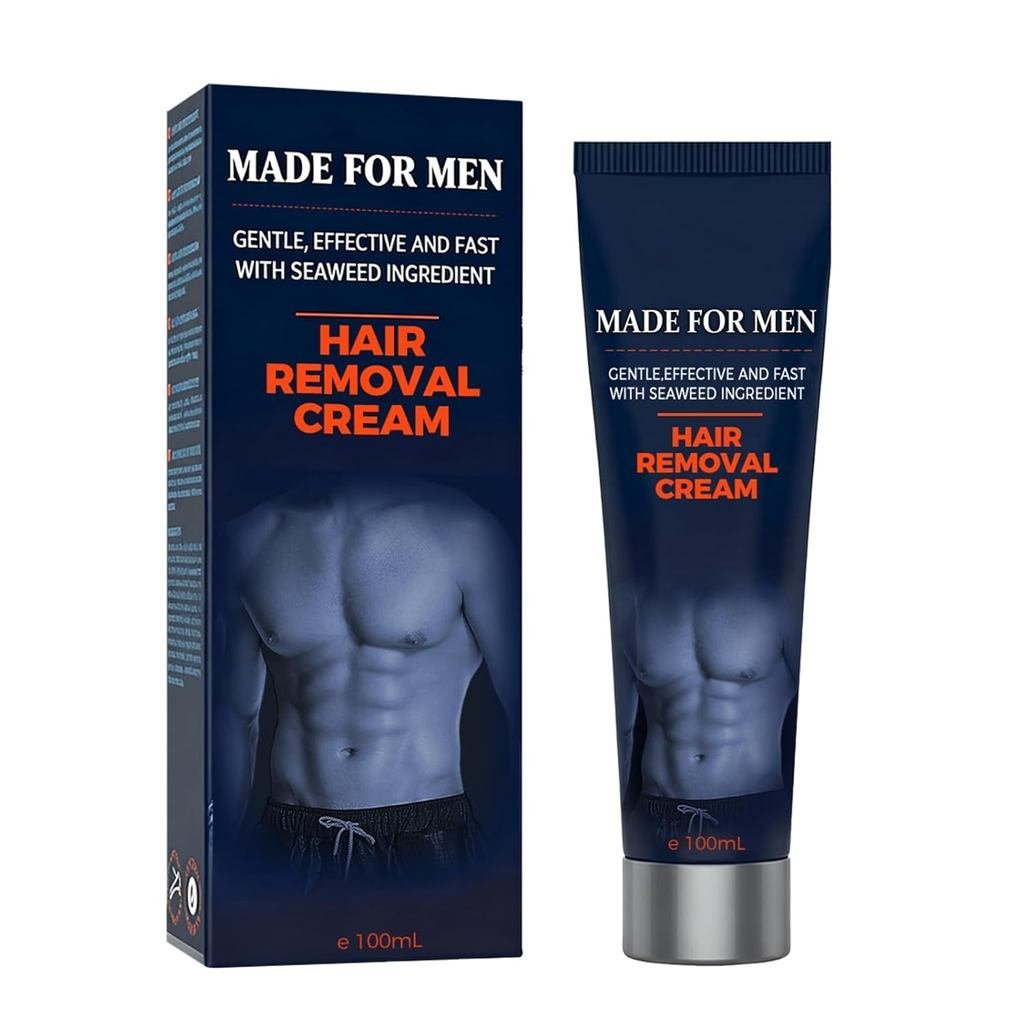 Fast-Acting Body Hair Removal Cream for Men, 2026 New Men’s Hair Removal Cream for Full Body and Intimate Areas, Moisturizing Soothing Painless Depilatory Cream for Male Grooming (1, One Size)