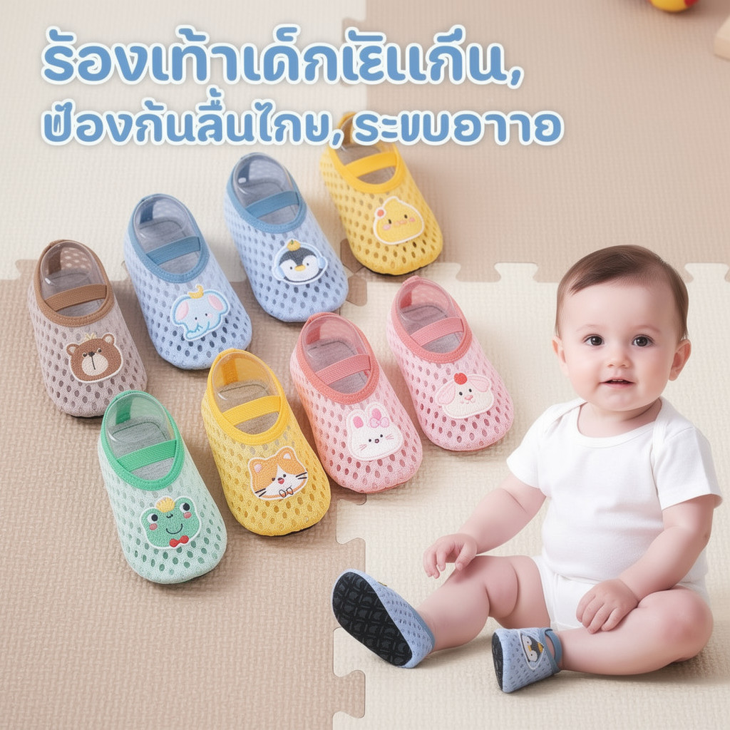รองเท้าเด็กหัดเดิน รองเท้าเด็กแรกเกิด ตาข่ายระบายอากาศ กันลื่น น้ำหนักเบา ใส่สบาย ฤดูร้อน