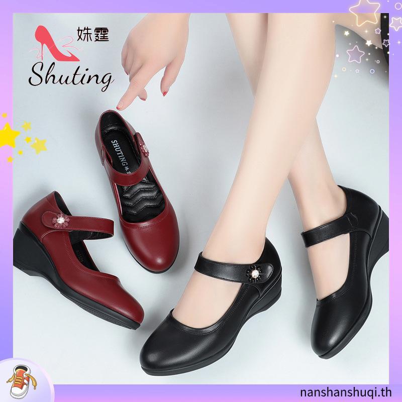 Catcha รองเท้านักเรียนหญิงแคทช่า รองเท้าหนังดำ