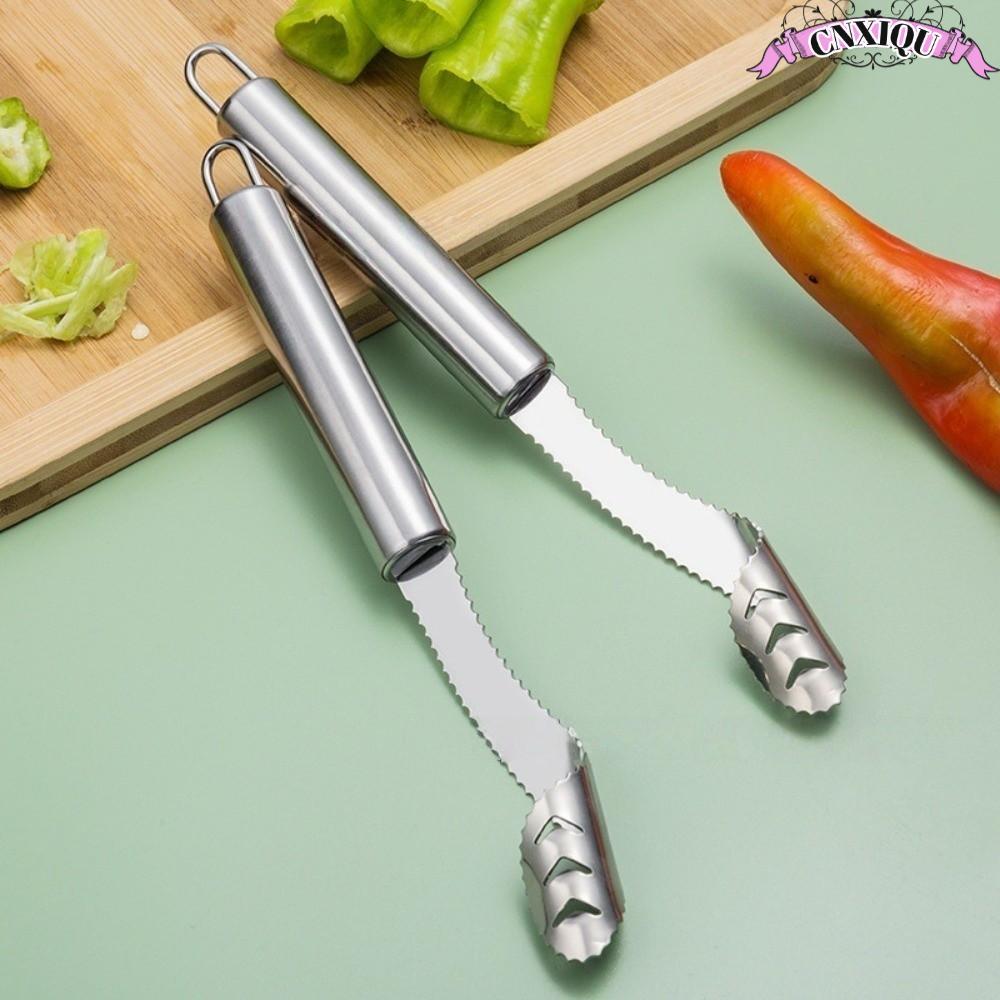 CNXIQU Pepper Corer Remover, Slice การประมวลผลผัก Jalapeno Corer Remover, สแตนเลสทนทาน Effectless De