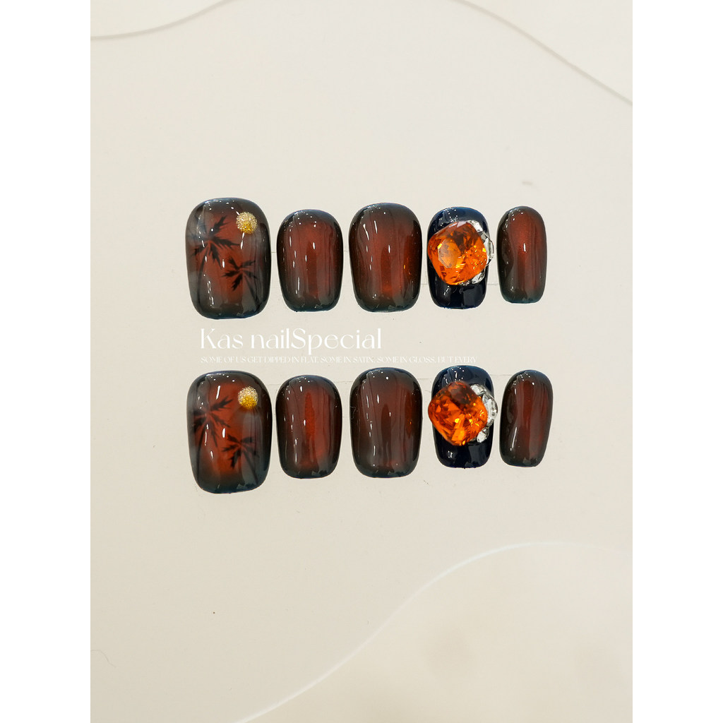 {California Sunset} American Retro Coconut Tree Wearing Nails Whitening Amber Big Diamond Hot Girl Y
