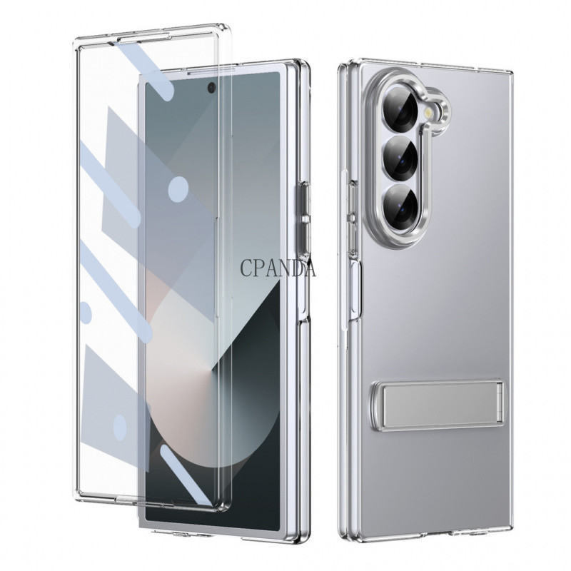 สําหรับ Samsung Galaxy Z Fold 7 Case Clear with Stand [ขาตั้งในตัว] แสดงสีของคุณ [10FT Military Grad