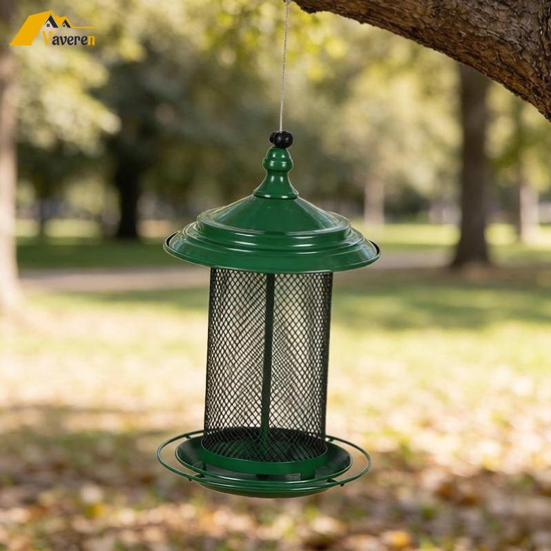 [Vaveren] Weatherproof Iron Hanging Bird Feeder Metal Squirrel Proof Feeder for Outside Garden Backy