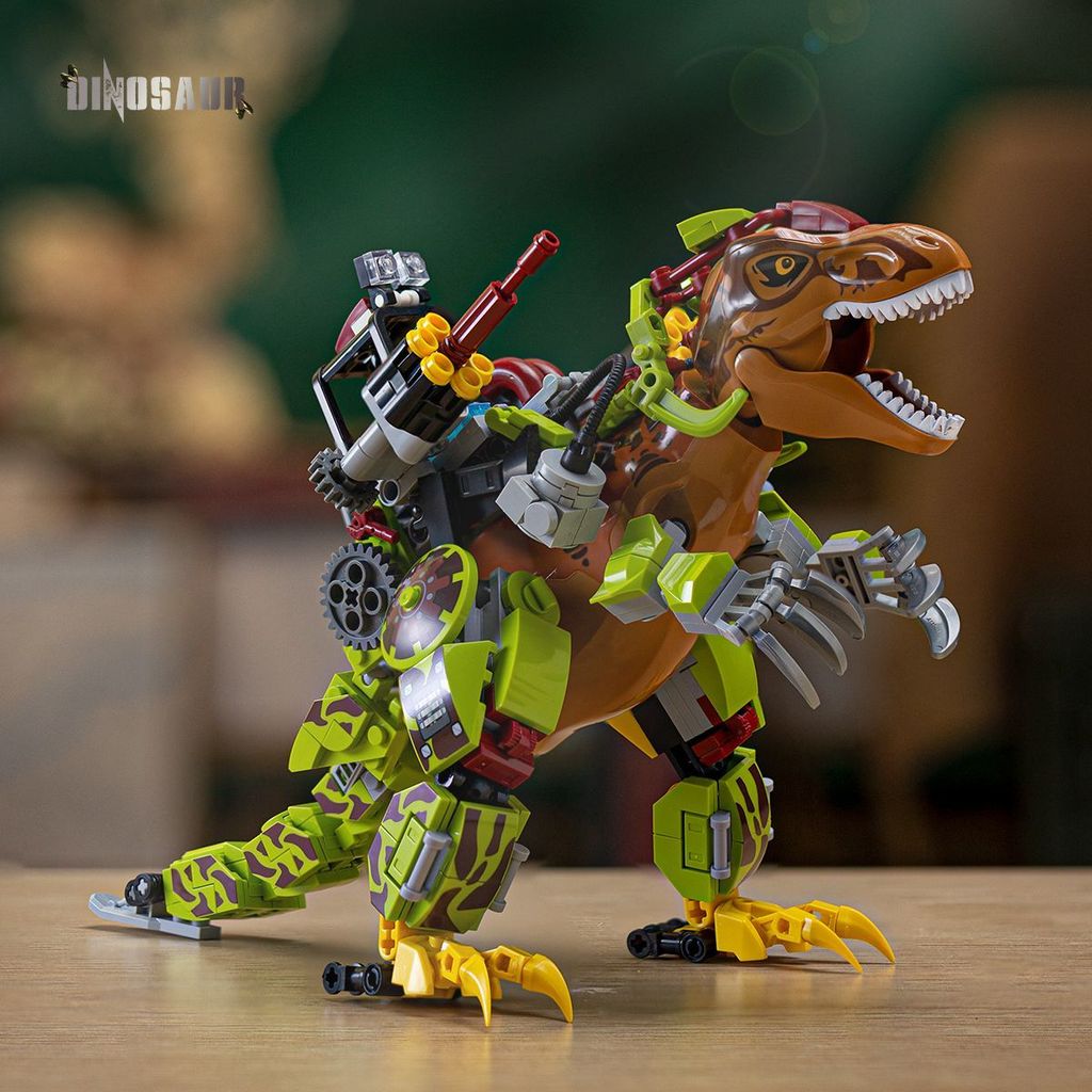 Tyrannosaurus vs Mecha Dragon ใส่บล็อกตัวต่อเครื่องกล World ใช้งานร่วมกับ 6 ถึง 12 ปี 8
