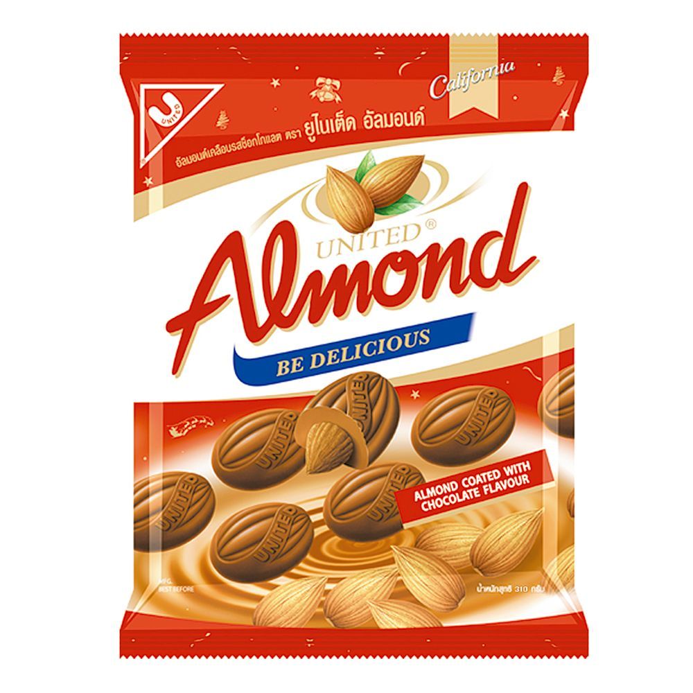ยูไนเต็ดอัลมอนด์ อัลมอนด์ อัลมอนด์เคลือบช็อกโกแลต 264 ก. (UNITED ALMOND Chocolate 264 g)
