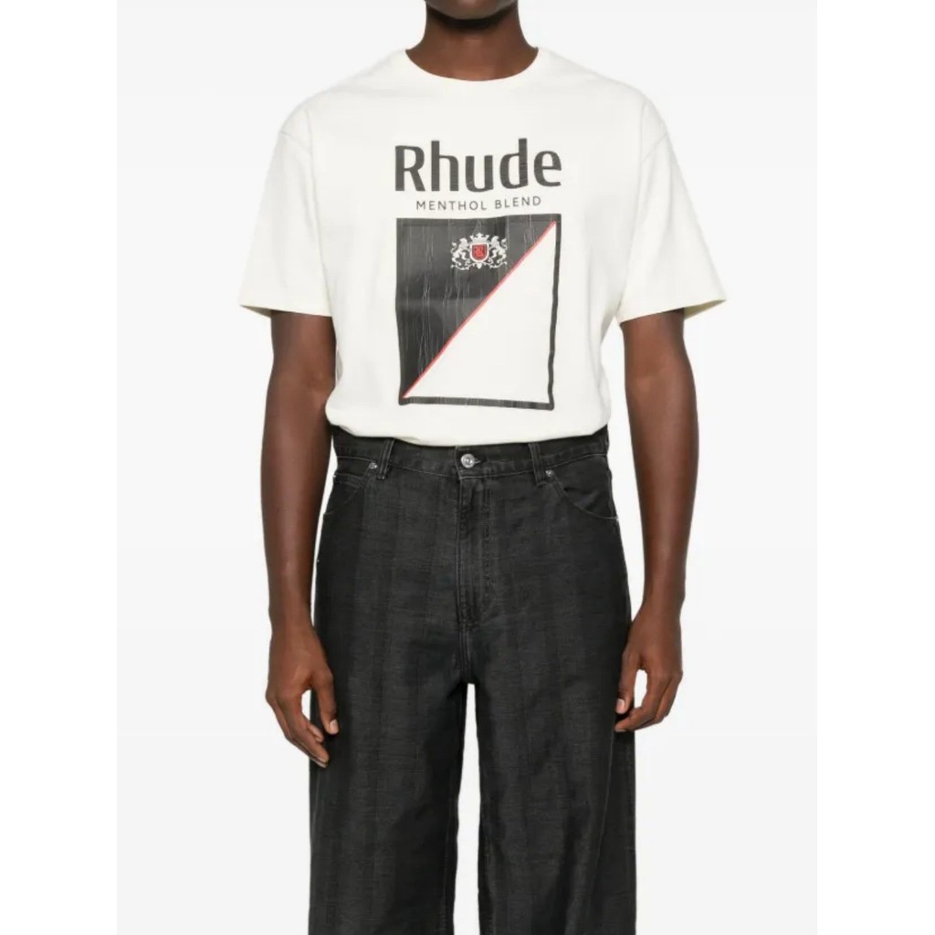 TIIP Rhude Summer new letter print short-sleeve shirt T White unisex round-neck loose-fitting casual