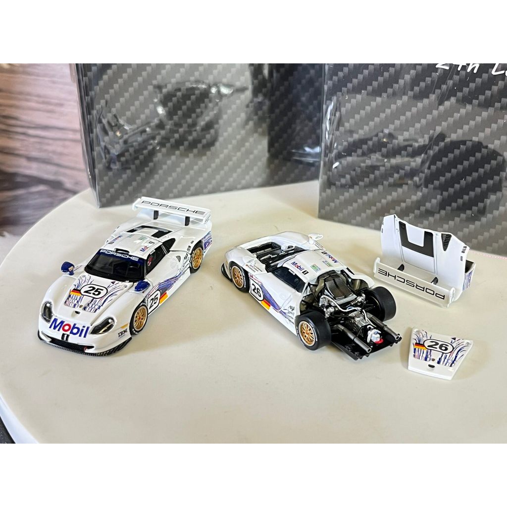 Transcend รุ่น 1: 64 Porsche 911 GT1 1997 รุ่น Racing วัสดุโลหะผสม Rich Parts ฟื้นฟูรายละเอียดสูง No