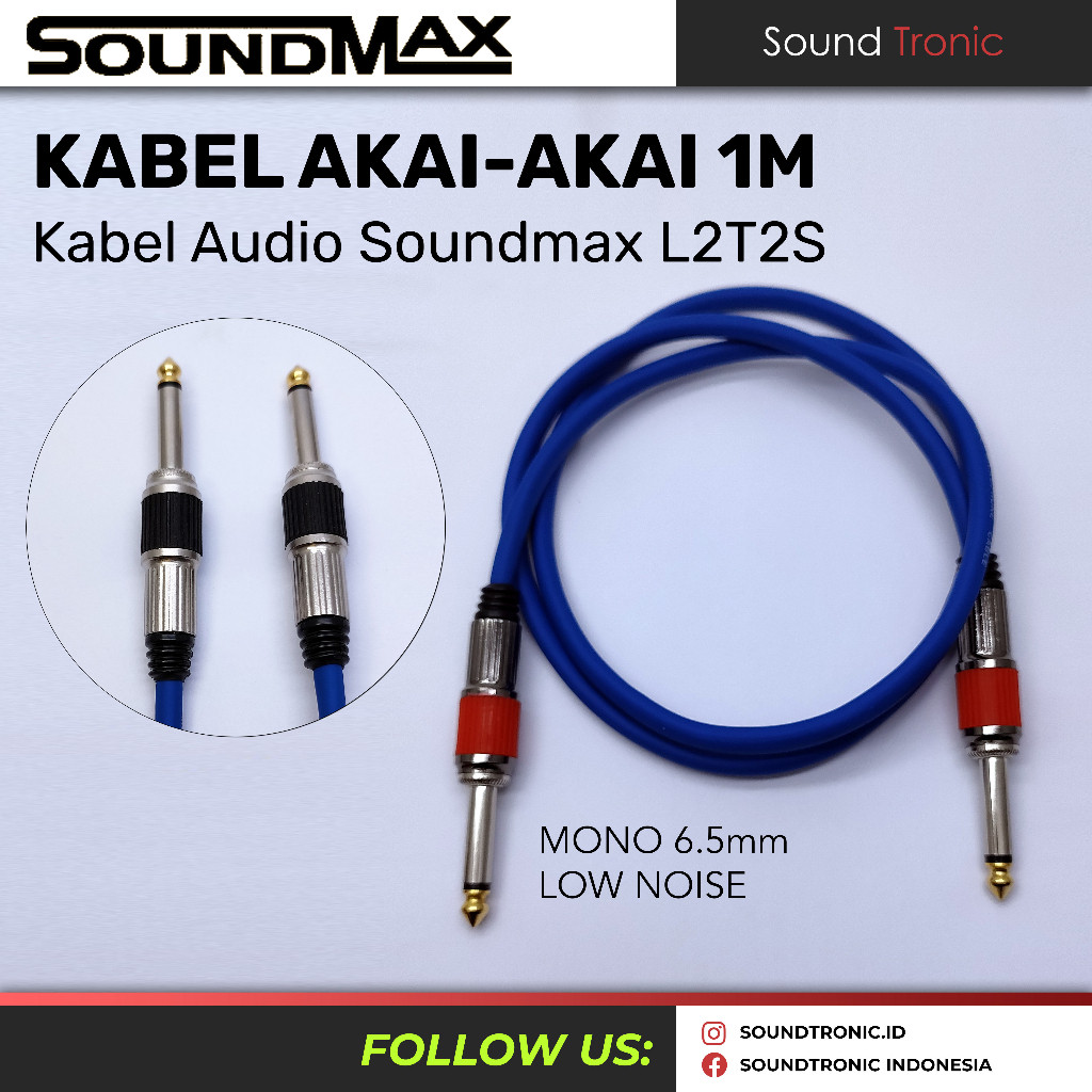Akai 6.5 มม.โมโน Soundmax L2T2S TS แจ็คสาย YLD Connector 1 เมตร