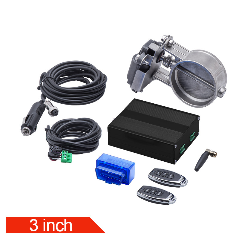 QA 2 "/2.36"/2.5 "/2.75"/3 "นิ้วOBD2ปั๊มสูญญากาศท่อไอเสียไฟฟ้าควบคุมวาล์วชุดรีโมทคอนโทรลและAPP Contr