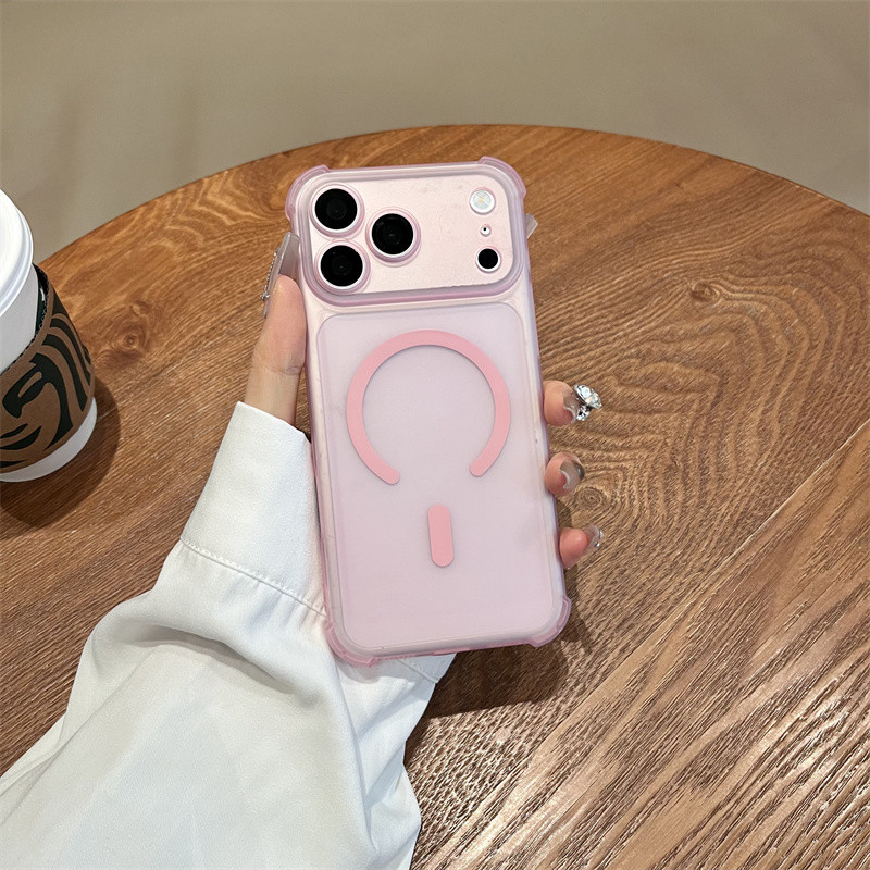 สี่มุมป้องกันการล่มสลายกันกระแทกน้ําแข็งหมอกแม่เหล็กดูดเคสโทรศัพท์เข้ากันได้สําหรับ iphone17promax 16promax 15promax 14promax 13promax 12promx ปลอก