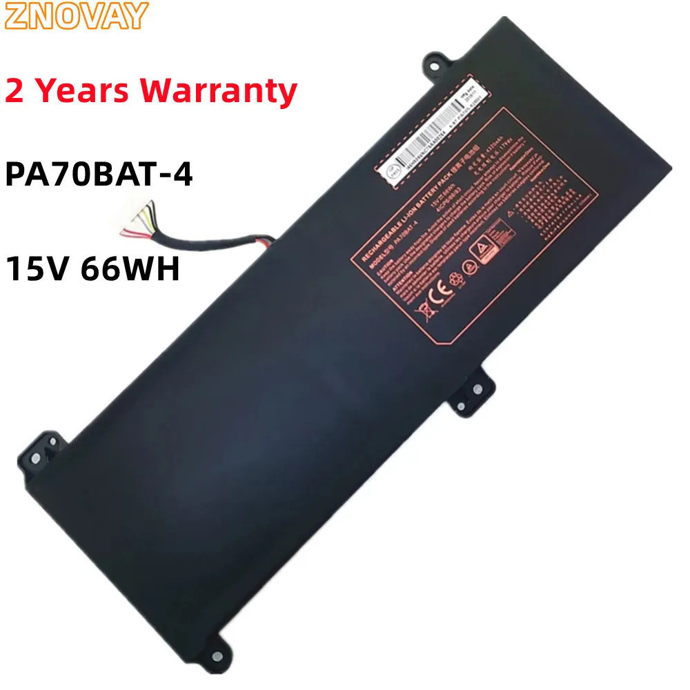 ZNOVAY PA70BAT-4 15V แบตเตอรี่66WH สำหรับ Clevo PA70HS PA71HS HASEE PA71HP 6-87-PA70S-61-B01 G97E G9