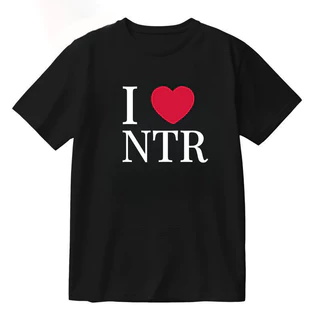 เสื้อยืดผ้าฝ้าย 100% สไตล์คาซูล เพศกลาง มีลายพิมพ์ I LOVE NTR และธีมอนิเมะสำหรับฤดูร้อน