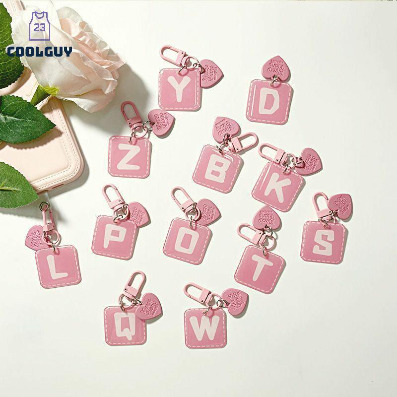 [YLSW] พวงกุญแจตัวอักษร 26 ตัวอักษรสีชมพู, เครื่องประดับชาร์ม AZ สําหรับสวมใส่ทุกวัน TH - รูปที่ 2