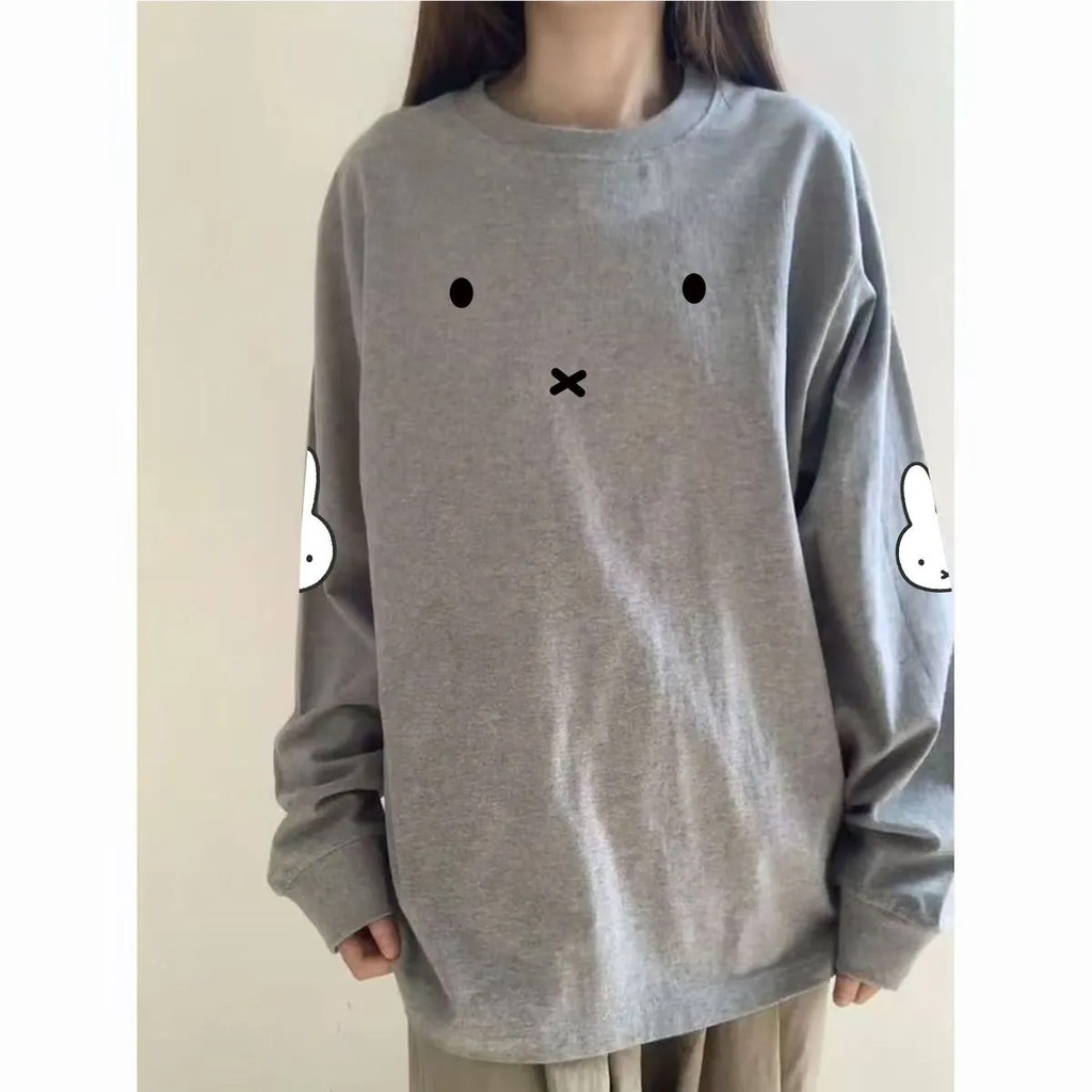 เสื้อยืดแขนยาวสไตล์ญี่ปุ่น ลายมิฟฟี่กระต่าย ทำจากผ้าฝ้ายแท้น่ารัก