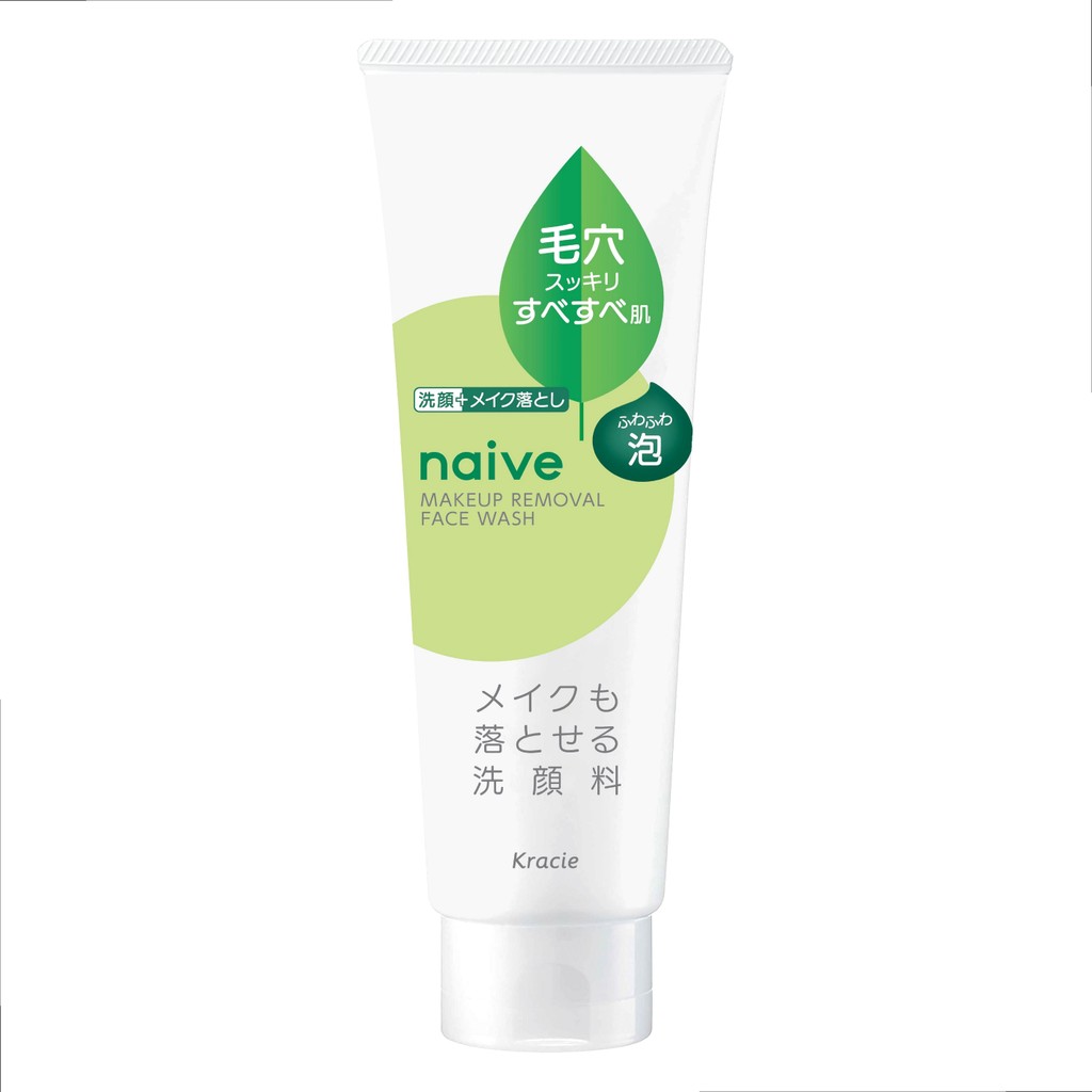 NAIVE MAKEUP REMOVAL FACE WASH GREEN TEA 180 g / โฟมล้างเครื่องสำอางและทำความสะอาดผิวหน้า ใบชา ผิวเน