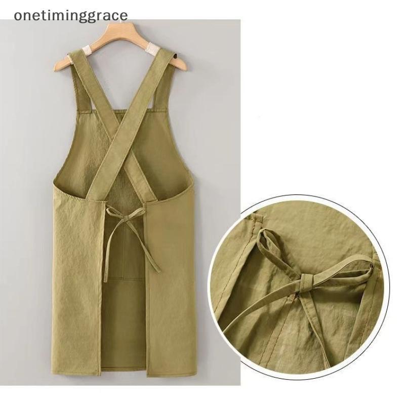 Onetiminggrace ทําอาหารผ้ากันเปื้อนครัว Breathable สวมใส่ผู้ใหญ่เอวผ้ากันเปื้อน Anti Fouling นุ่มร้านอาหารเสื้อผ้าทํางานบ้าน OMA