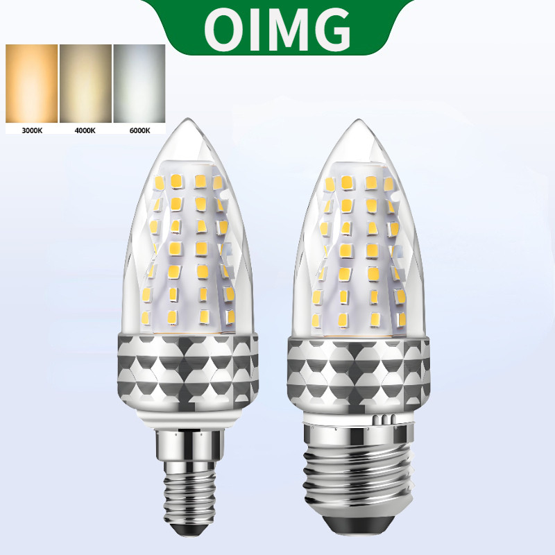 OYMG LED คริสตัลหลอดไฟ E12 E14 E27 Ultra Bright ประหยัดพลังงานหลอดไฟจี้หลอดไฟ 85-265V 15W Warm Light 3000K แสงสีขาว 6000K Neutral Light 4000K