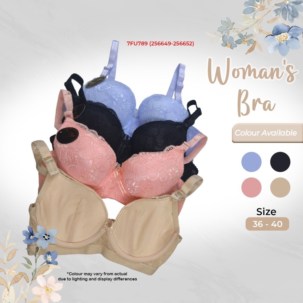 Baju Dalam Wanita Lace Corak Womens Patterned Lace Bra Saiz 36–40 (7FU789)
