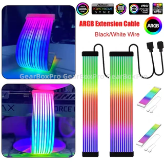 สาย ARGB 8PIN 24PIN สำหรับเมนบอร์ด การ์ดจอ เคสคอมพิวเตอร์ แถบไฟนีออนยืดหยุ่น Light Sync ไฟตกแต่งเปลี่ยนสีแบบไดนามิก