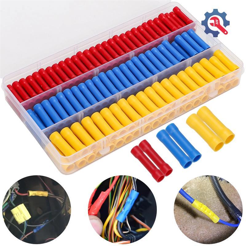 [AT] 200 ชิ้นตรงก้นลวด Terminal Splice Crimp ฉนวนทองแดงเย็นกด Terminals ขั้วต่อสายไฟ BV1.25 BV2 BV5.