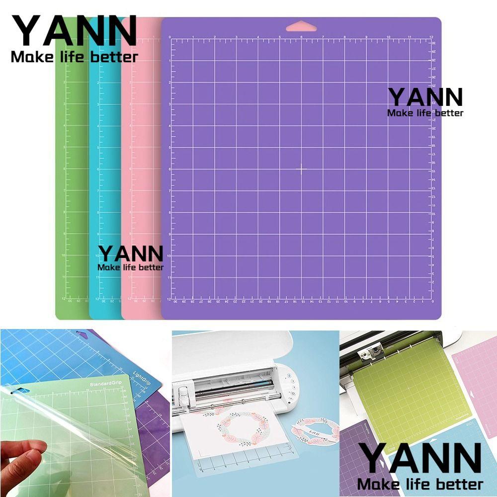 YANN แผ่นรองตัด, แผ่นรองตัดสต็อกการ์ดหนา PVC, กาวจับที่แข็งแกร่งแบบพกพาตัวอักษร Cameo Silhouette|แผ่
