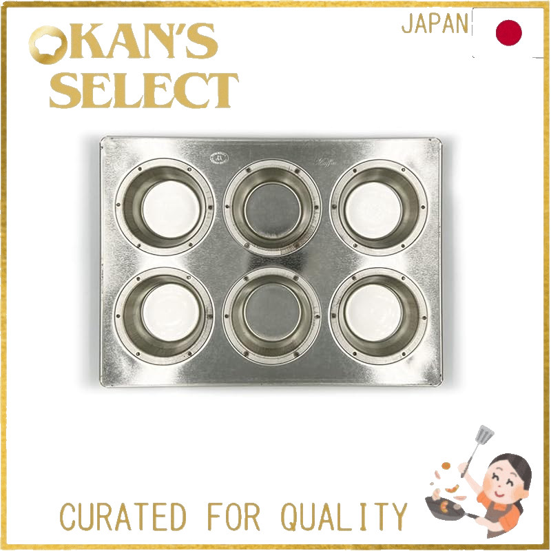 Matsunaga Seisakusho Silicone Processing Traditional Silver Muffin Baking Tray 6P,Direct from Japan
