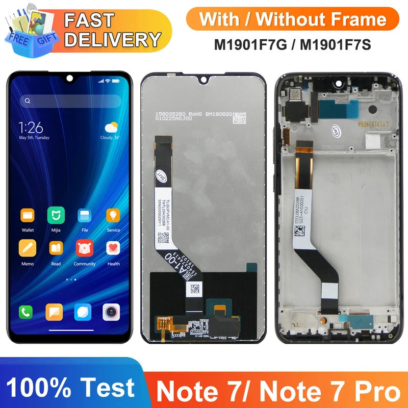 หน้าจอสําหรับ Xiaomi Redmi หมายเหตุ 7 Pro M1901F7S จอแสดงผล Lcd หน้าจอสัมผัสดิจิตอลสําหรับ Redmi หมา