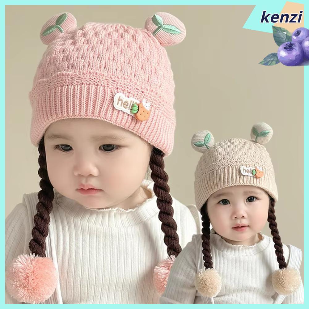 👒👒 เคนซี่ หมวกป้องกันหูเด็ก หมวกถักขนสัตว์หนา หมวกบีนี่เด็กเล็ก กันลมอุ่นสบาย การ์ตูนน่ารัก สำหรับฤดูใบไม้ร่วงและฤดูหนาว