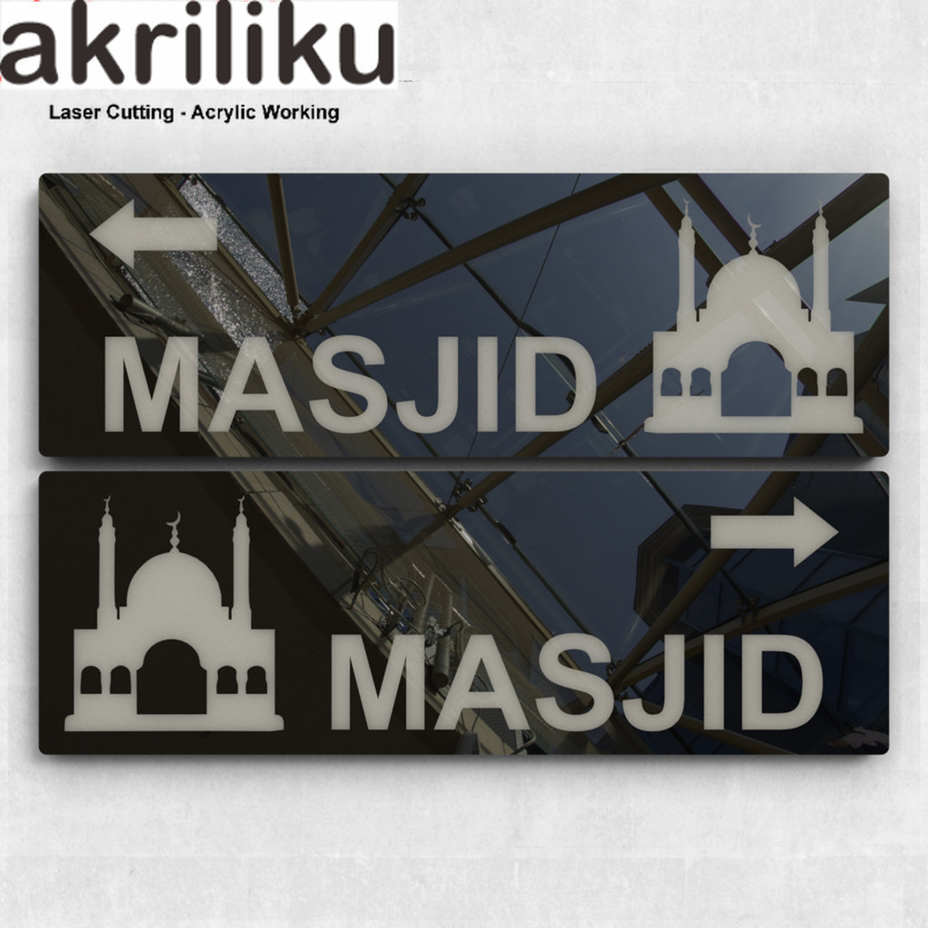 ป้ายบอร์ด/WAY GUIDE "RIGHT/LEFT DIRECTION MUSIC" 27X9 MINIMALIST COLOR LASERCUT ASSALAMUALAIKUM