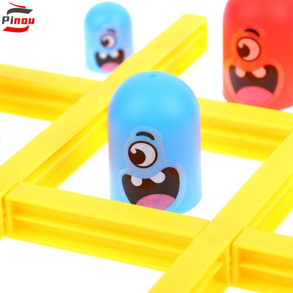 PINOU 2 ผู้เล่น Tic-Tac-Toe,เกมกระดานแม่ลูกใหญ่กินขนาดเล็กGobbleของเล่น,เกมครอบครัวMontessori Intera