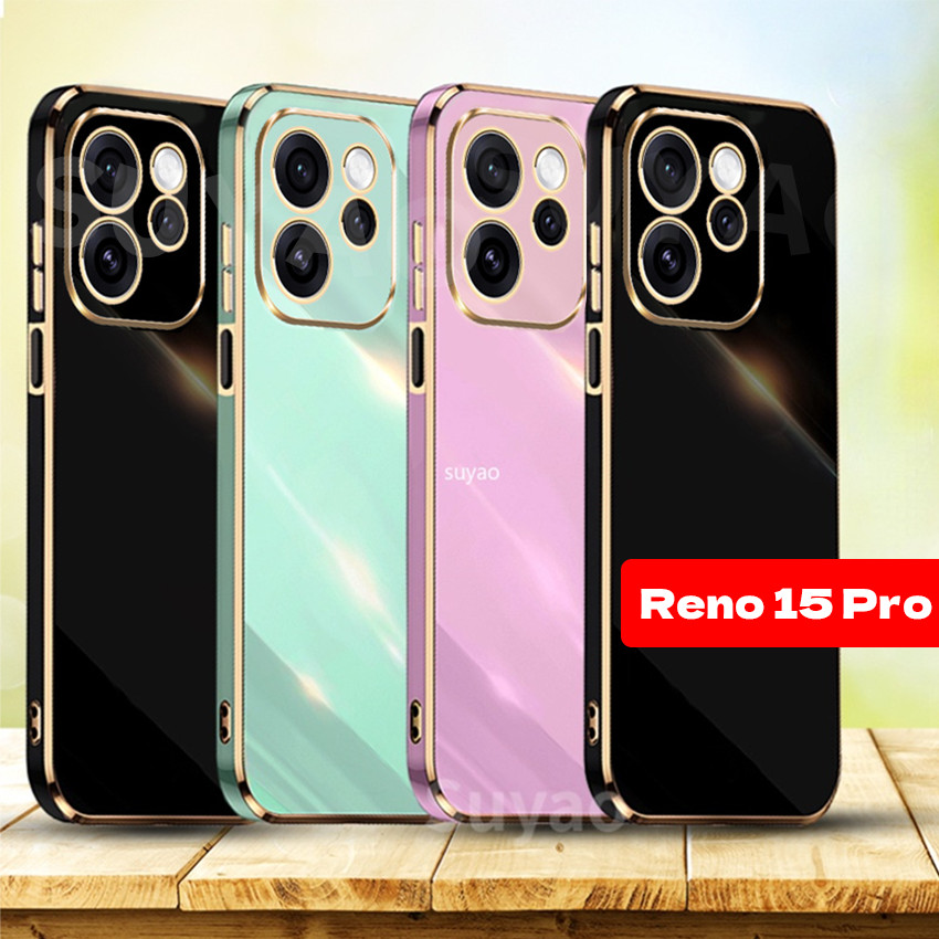 สําหรับOppo Reno 15 Pro Max 15F 5G 2025 เคสโทรศัพท์สีทึบปลอกเรียบง่ายReno15ProMax Reno15Fกรอบชุบเปลือกนุ่มป้องกันบางซิลิโคนกันกระแทกTPUปกหลัง