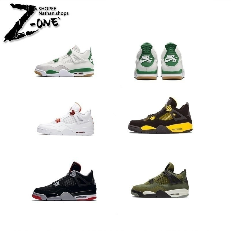 2024 ขายร้อนราคาต่ํารองเท้าวิ่ง Unisex Air Jordan 4 AJ4 Retro "Bred" บาสเกตบอลกีฬาลูกไม้กล่อง @ qq1 