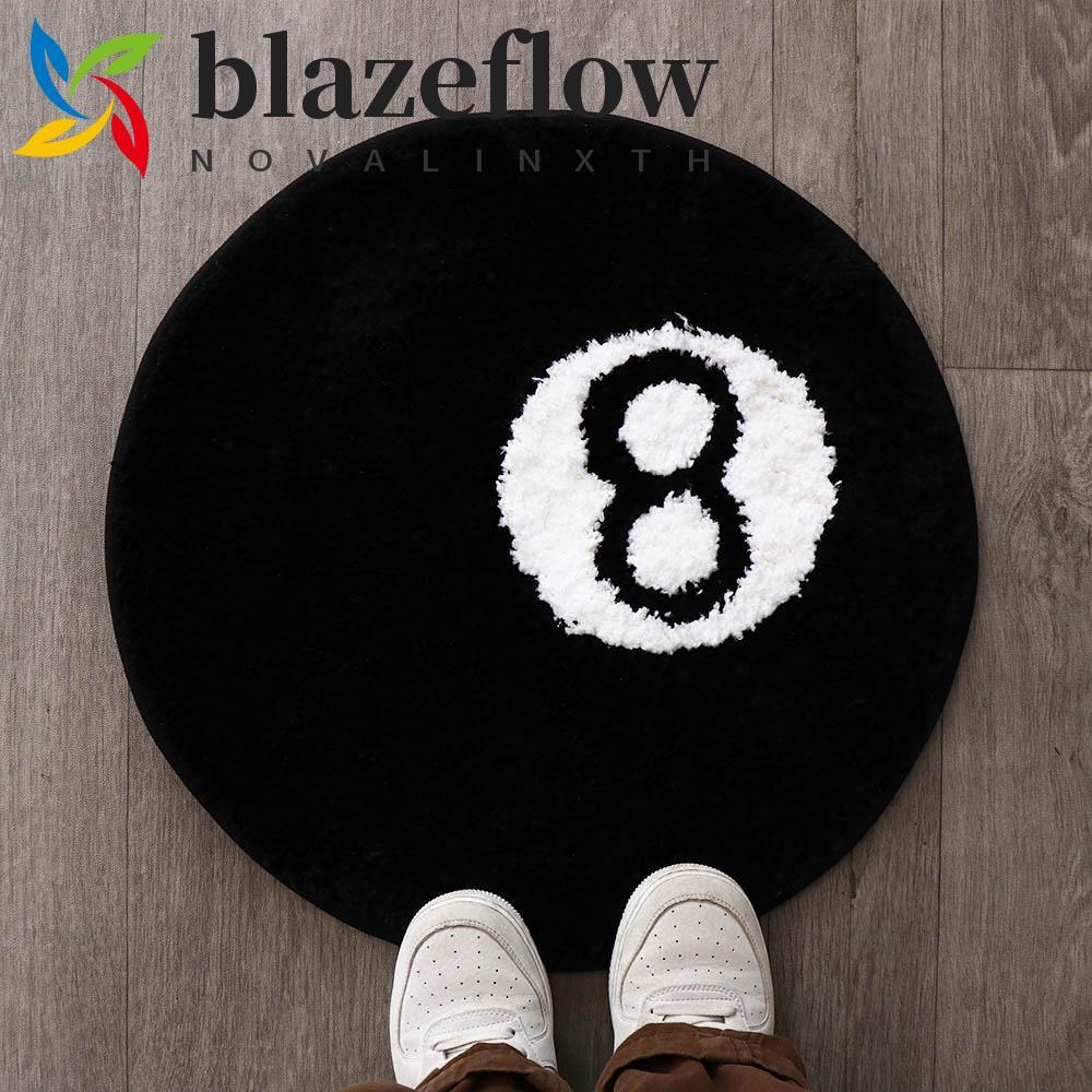 BLAZEFLOW 8 Ball พรม, Soft Plush 8 Ball พรม, Creative Anti-slip สีดํารอบ 8 Ball Mat Hoom Decor