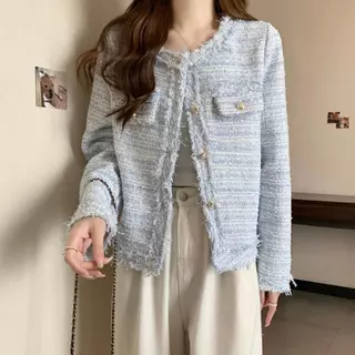 2025 รูปแบบใหม่ รุ่นใหม่ เสื้อทวิต เบลเซอร์ มินิมอล แฟชั่น Blazer คาร์ดิแกน จัดส่งสินค้า 📸