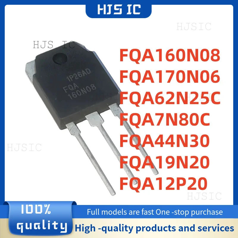 5PCS FQA160N08 FQA170N06 FQA7N80C FQA44N30 FQA62N25C FQA19N20 TO3P Field Effect ทรานซิสเตอร์