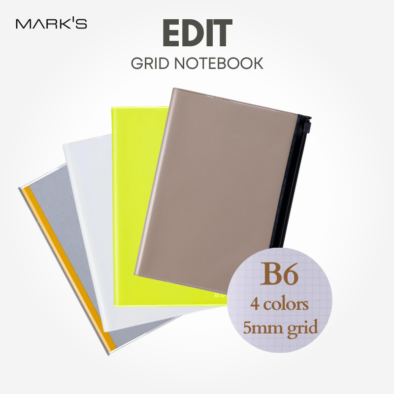 MARK’S EDiT B6 Grid Notebook with PVC Cover