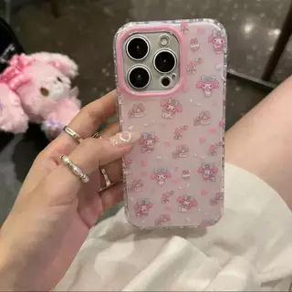 การ์ตูนเคธีแมวเมโรตี้โบว์น่ารักกราฟิติ เคส IPhone 17 11 15 13 14 16 12 Pro Max Air 7Plus X XR 6 8 15 16 14 Plus XS Max