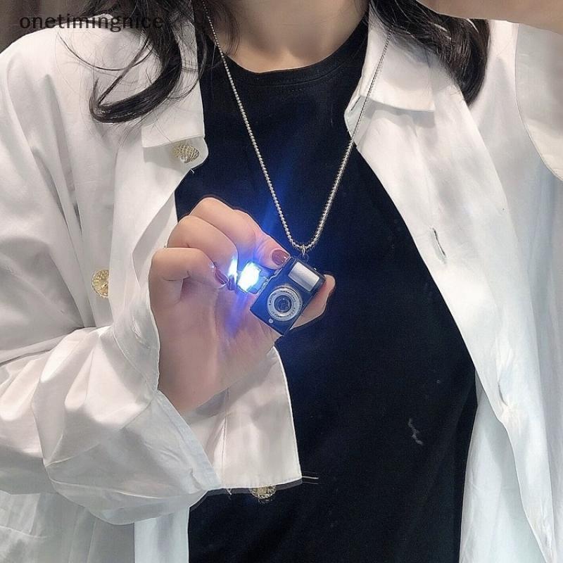 Onetimingnice แฟชั่นไฟแฟลชกล้อง Pendantสร้อยคอสร้อยคอสําหรับผู้หญิงผู้ชาย Punk ยาวสร้อยคอสร้อยคอ Vin