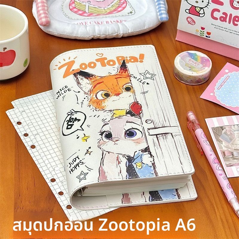 สมุดโน้ต A6 ปกหนังนุ่ม กันน้ำ แบบห่วง สมุดบันทึกน่ารัก พกพาสะดวก