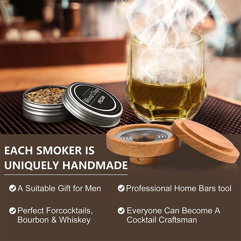 Cocktail Smoker Kit -Whiskey/Bourbon Smoker Infuser Kit with Flavors Wood Chip