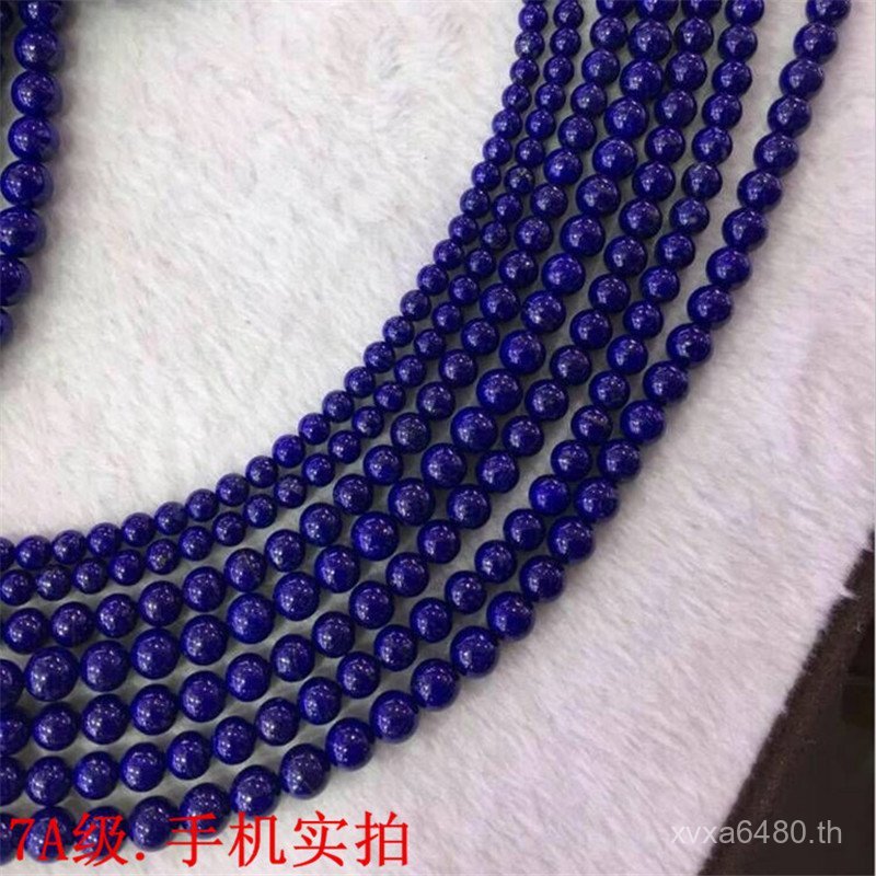 กึ่งสำเร็จรูป Lapis Lazuli ลูกปัด King Lazuli รอบลูกปัดเครื่องประดับ DIY ธรรมชาติ JAEP