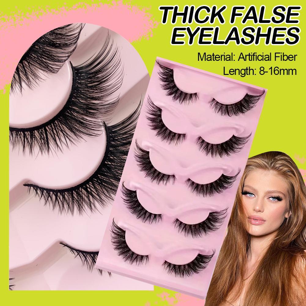รัสเซีย False Eye Lashes ธรรมชาติหนา Curled Eyelashes Cat False Eye U9k6