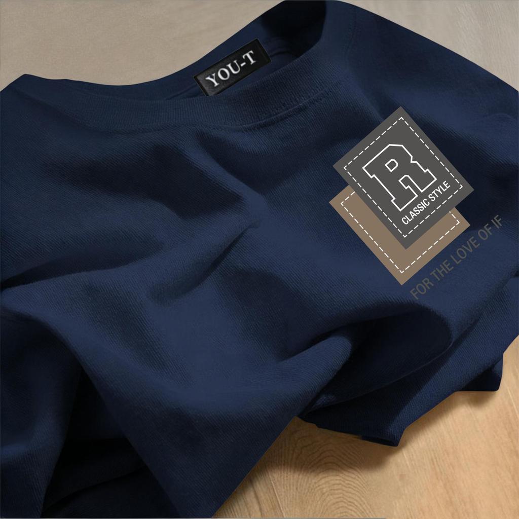 UT shop เสื้อยืด oversize ผ้าCotton 100% คอกลม เสื้อแฟชั่น 'CLASSIC R'  สบายและนุ่ม แขนสั้น ฤดูร้อน S-3XL