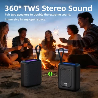 GOOJODOQ ผ้าลําโพงบลูทูธ RGB แสงคุณภาพสูง Hi Fi คุณภาพเสียงรองรับ TF/USB Playback