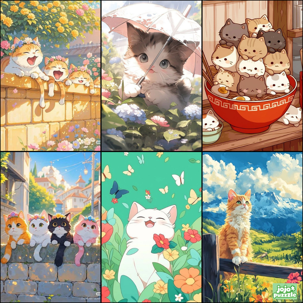 【Cute Cat Puzzle】จิ๊กซอว์ 300 ชิ้น จิ๊กซอว์ 500 ชิ้น จิ๊กซอว์ 1000 jigsaw puzzle ปูซิลวูด 1221